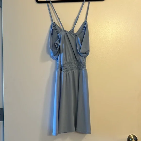 Express Baby Blue Skater Dress, Small - Picture 5 of 8